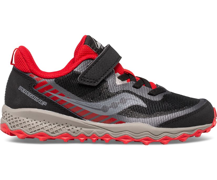 Saucony Peregrine 11 Shield A/C Kids' Sneakers Black / Red | Canada 819DFMN